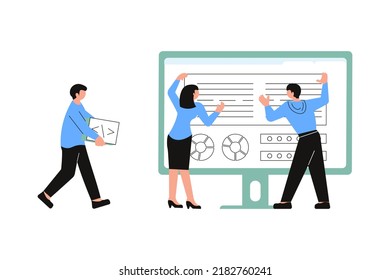 Business Concept. Operating System Update, Software Updating Process. Flat Art  Illustration