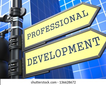 Business Concept. Professional Development Sign on Blue Background. - Powered by Shutterstock