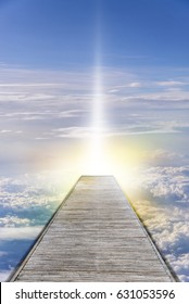 business concept - steps staircase of way to success on blue sky and cloud with destination of abstract opportunity light - Shutterstock ID 631053596