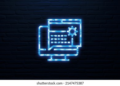 Business Continuity And Disaster Recovery Icon Neon Style