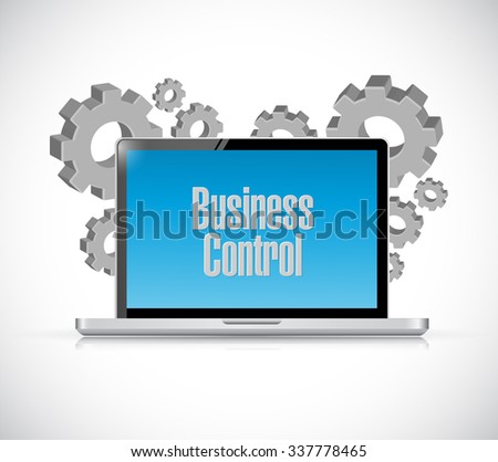business control tech computer sign concept illustration design