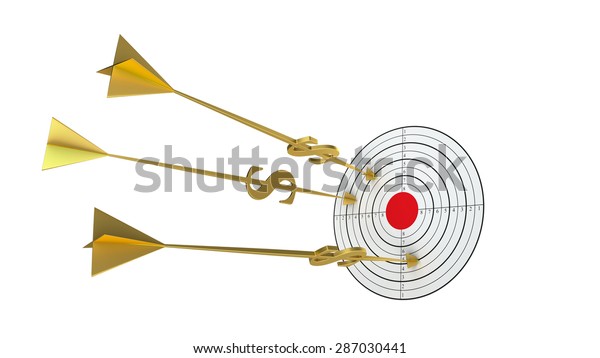 Business Darts Clouds Goal Golden Arrow Stock Illustration 287030441