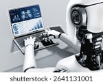 Business data dashboard provide business intelligence analytic for marketing strategy planning snugly with big data set to analyze customer demands and foreseeing business future 3D illustration