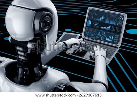 Business data dashboard provide business intelligence analytic for marketing strategy planning snugly with big data set to analyze customer demands and foreseeing business future 3D illustration
