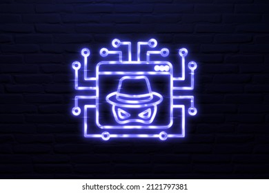 Business Email Compromise Protection Icon Neon Style