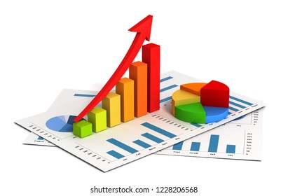 Business Finance Graph Chart 3d Illustration Stock Illustration ...