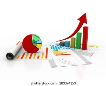 Business Finance Graph Chart 3d Illustration Stock Illustration ...