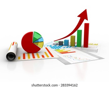 Business Finance Graph Chart 3d Illustration Stock Illustration 