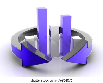  Business graph with arrows