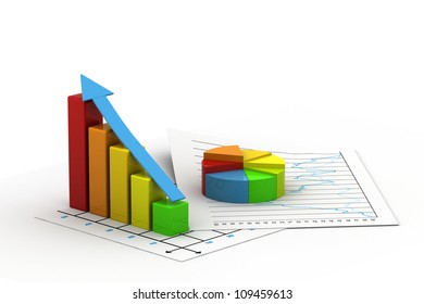 Business graph  and Pie chart