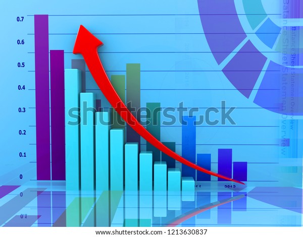 Business Growth Graph Chart 3d Render Stock Illustration 1213630837