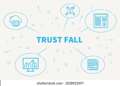 Business Illustration Showing The Concept Of Trust Fall