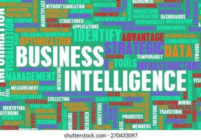 Business Intelligence Information Technology Tools As Art In Green And Red