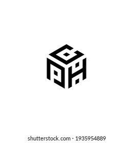 Business Logo Letter Line Cube. Icon Design Template. Geometric Isolated Monogram Letter PCH