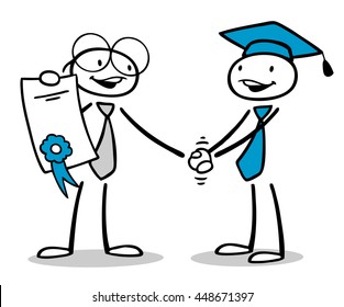 Business Man Getting Diploma Or Certificate After Qualification