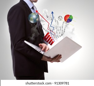 Business man with laptop - Powered by Shutterstock