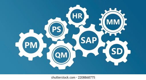 Business Management Software (SAP). ERP Enterprise Resources Planning System Concept.