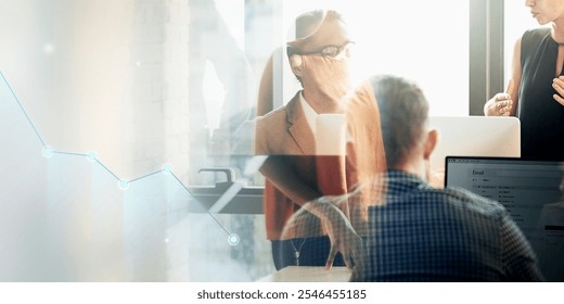 Business meeting with diverse team discussing strategy. Office meeting with charts. Professional teamwork, collaboration, and planning in a business environment. Diverse business meeting concept. - Powered by Shutterstock