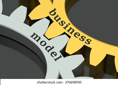 Business Model Concept On The Gearwheels 