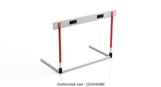 Business Obstacles Concept. Single Hurdle Isolated, Against White Background, 3d Illustration.