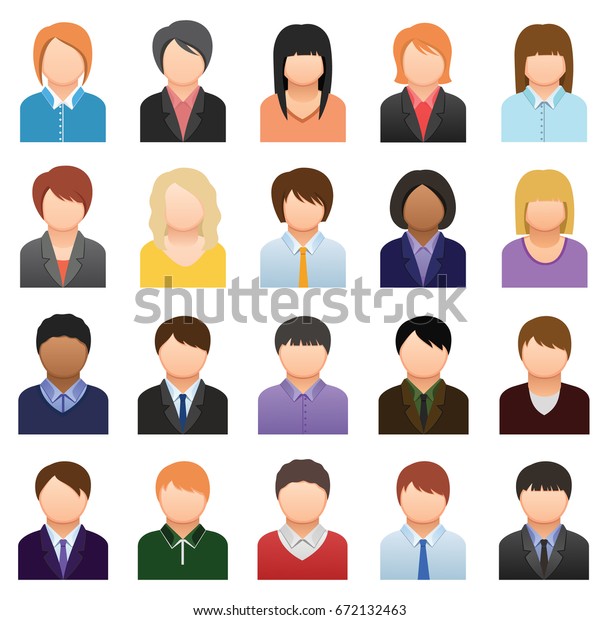 Business People Color Icons People Avatars Stock 