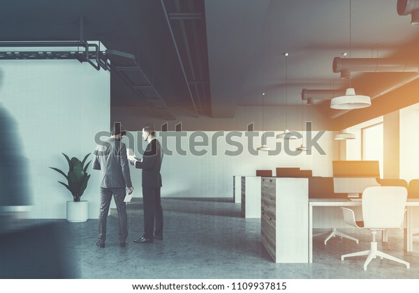 Business People Gray Ceiling Industrial Style Stock