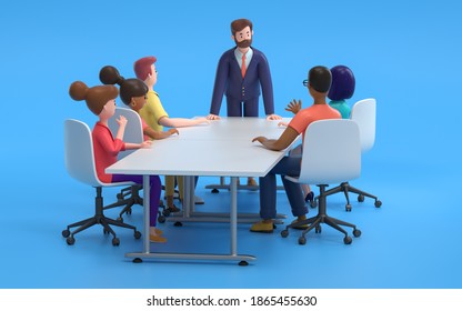 Business people having casual discussion during meeting,Business meeting concept, 3d rendering,. Cartoon characters. - Powered by Shutterstock