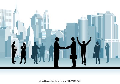 Business People.  Raster version of vector illustration.