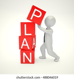 Business Plan 3d Illustration Render Stock Illustration 488046019 ...