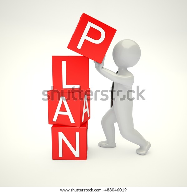 Business Plan 3d Illustration Render Stock Illustration 488046019 ...