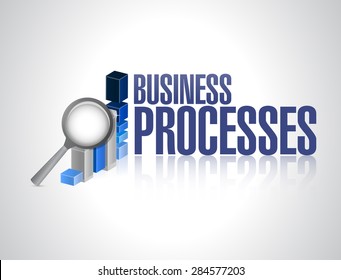 Business Processes Graph Review Sign Concept Illustration Design Over White