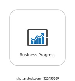Business Progress Icon. Business Concept. Flat Design. Isolated Illustration.