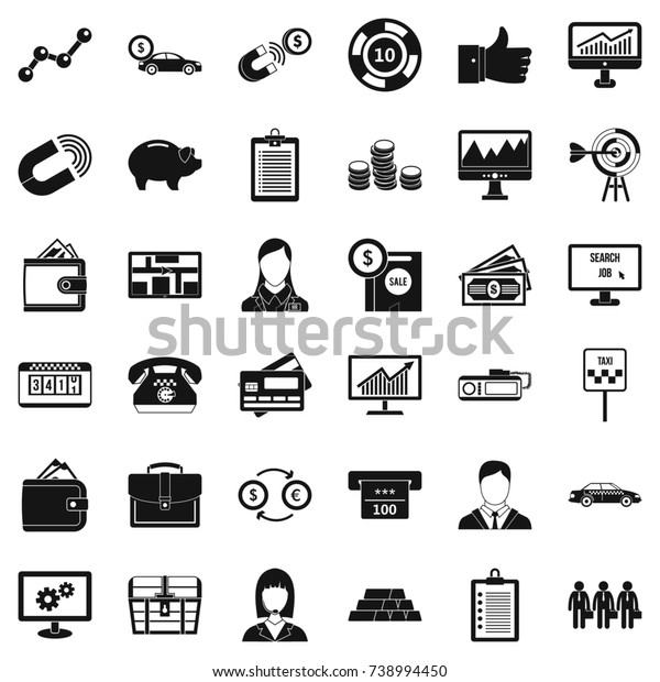 Business safe icons set.\
Simple style of 36 business safe  icons for web isolated on white\
background