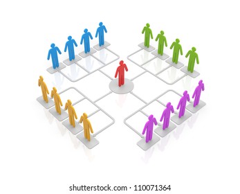 Organization Structure 3d Illustrating Organizational Hierarchy Stock ...