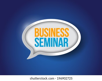 business seminar bubble sign message illustration design over a blue background - Powered by Shutterstock