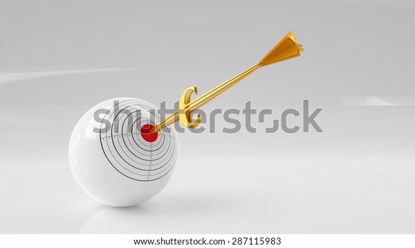 Business Sphere Goal Golden Arrow Euro Stock Illustration