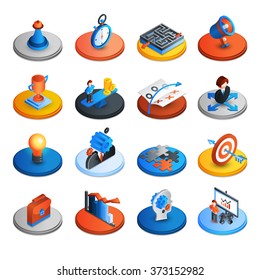 Business Strategy Isometric Icons