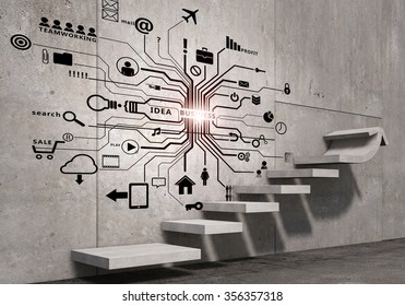 Business strategy plan over ladder leading to success - Powered by Shutterstock