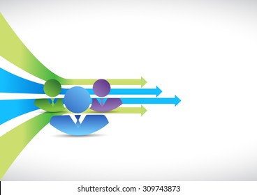 Business Team Moving Forward Arrow Lines Background