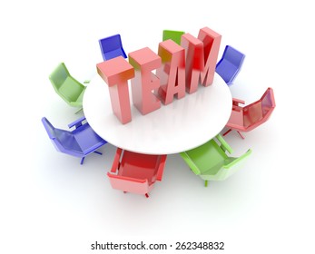 Business and team work 3d render, isolated on white.