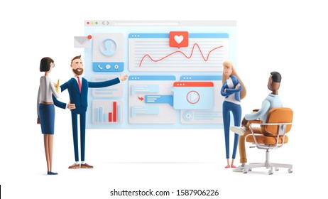 Business teamwork concept. 3d illustration.  Cartoon characters. web develop and web design team  - Powered by Shutterstock