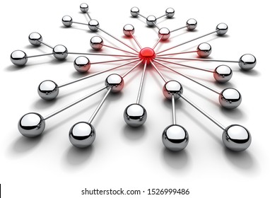 Business Technology Communication Network And Science Concept - 3D Illustration