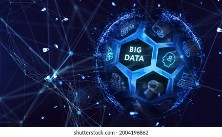 Business, Technology, Internet and network concept. Big Data Internet Information. 3d illustration