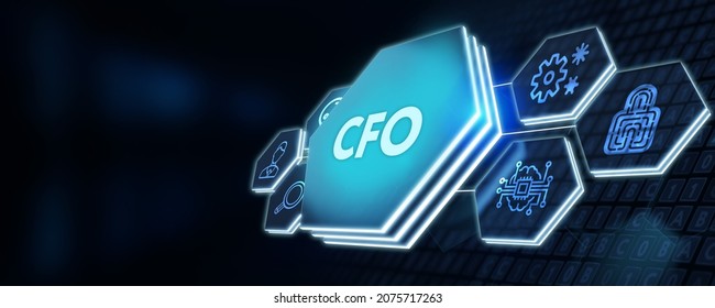 Business, Technology, Internet and network concept.  virtual screen of the future and sees the inscription: CFO 3d illustration