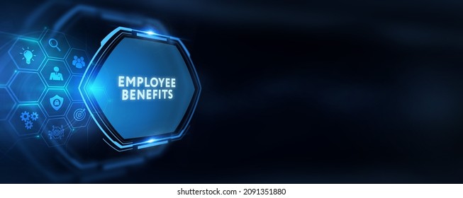Business, Technology, Internet and network concept. Shows the inscription: EMPLOYEE BENEFITS 3d illustration