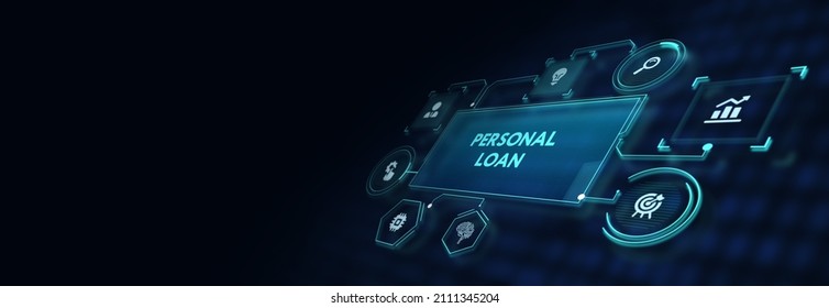 Business, Technology, Internet And Network Concept. Loan Personal Finance. 3d Illustration