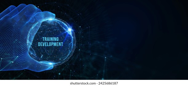 Business, Technology, Internet and network concept. Coaching mentoring education business training development E-learning concept. 3d illustration