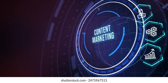 Business, Technology, Internet and network concept. Digital Marketing content planning advertising strategy concept. 3d illustration