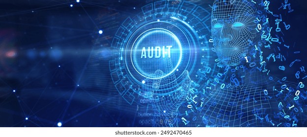 Business, Technology, Internet and network concept. Audit business and finance concept. 3d illustration