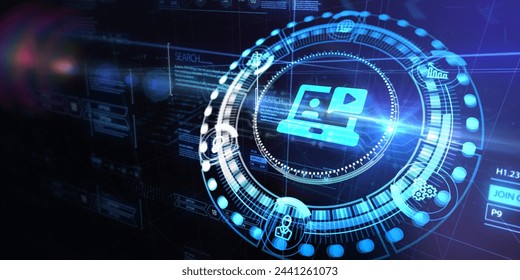 Business, Technology,Internet and network concept. E-learning Education Internet Technology Webinar Online Courses concept. 3d illustration